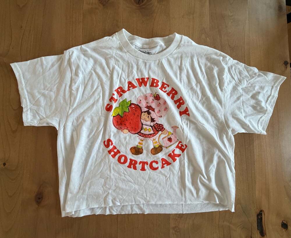 Strawberry Shortcake Cropped Graphic T-Shirt. New without tags. Large.